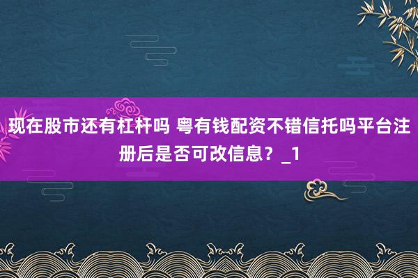 现在股市还有杠杆吗 粤有钱配资不错信托吗平台注册后是否可改信息？_1